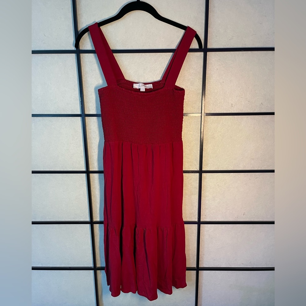 LOFT Smocked Mid-Length Sundress XS